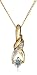 9ct Yellow Gold AMP331272 Ladies Aquamarine & Diamond Pendant & 18