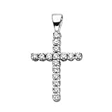 Sterling Silver 1/2 ct. Cubic Zirconia Cross Pendant with Chain