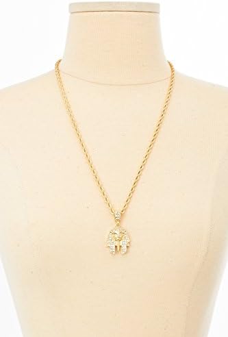 Mens Guys Solid Fashion Egyptian Head Chain Necklace Jewelry HC1052G (One Size, Gold)