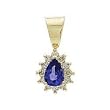 14K Yellow Gold Tanzanite and Diamond Pendant