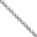 31Kc vLZKKL. SL160  Sterling Silver CZ Heart Bracelet   7.25 Inch   Box Clasp   JewelryWeb Reviews