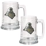 Purdue Boilermakers 2pc 15oz Glass Tankard Set NCAA College Athletics