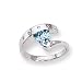 Blue Topaz and Diamond Sterling Silver Ring (Sizes 6-8)