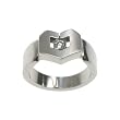 316L stainless steel ring with cubic zirconia stones and a shiny polish (Sizes 5-8)stone - Width: 7mm (Sizes 8-12)