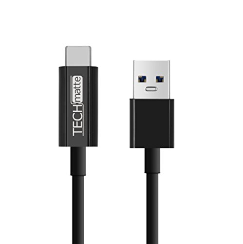 USB Type C Cable (5FT), TechMatte USB 3.0 Type C to Type A (USB-C to USB) Cable for Google Pixel, Pixel XL, OnePlus 3, HTC 10, Nexus 5X, 6P, LG G5 (5 Feet, Black)