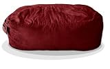 6 Feet Cinnabar Red Microfiber SLACKER sack Foam Bean Bag Love Seat like LoveSac Sack