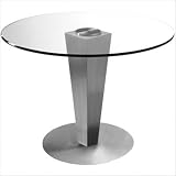 Julia Dining Table in Brushed Stainless Steel Width: 38