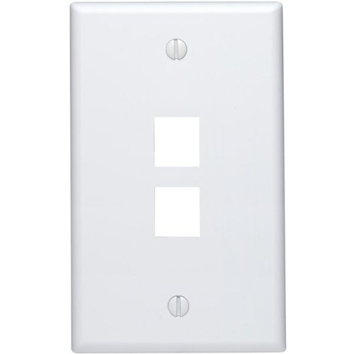 Leviton R02-41080-02W 2-Port QuickPort Single Gang Wall Plate