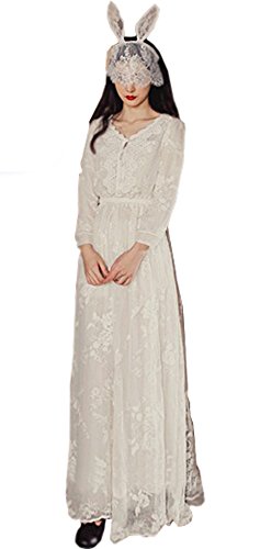 ロングドレス コットン レース レトロ ワンピース マキシ丈 フレンチ 花柄 コットンドレス キュート エレガンス カジュアル レディース 秋物 冬物 可愛いスカーフ付き R404