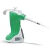 VistaLab 1065-0125L Left-Handed Ovation Single Channel Electronic BioNatural Pipette, 2-125 microliter Volume, 0.5 microliter Graduation Interval, +/-0.8% Accuracy, Green