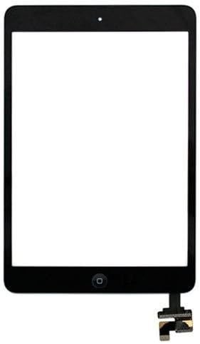 Black iPad Mini 1/2 Front Glass/Digitizer Touch Panel Full Assembly with IC Chip, Home Button, Camera Holder and Repair Tools Kits