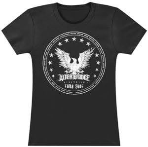 Alter Bridge Women's Eagle Crest Girls Jr Tissue Tee Large Black