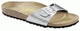 Birkenstock slippers Madrid from Birko-Flor in silver with a regular insole