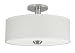 Good Earth Lighting H4215-BN-LIN-I Valencia 15-Inch Semi-Flush No Trim With Linen Shade, 27W GU24, Brush Nickel