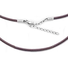 Schmuck-Pur Echt Silber Leder-Kette Lederband braun 2 mm 42cm