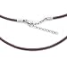 Schmuck-Pur Echt Silber Leder-Kette Lederband braun 2 mm 42cm