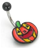 HALLOWEEN PUMPKIN Enamel Halloween Belly Button Ring
