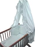 Babyclub Broderie Anglaise 3 piece Swinging Crib Set-White + FREE Drape Bar