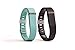 Teak - Silicone Sport Band Replacement for Fitbit Flex - Large, Black and Teal 2 Pack