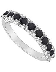 Black Diamond Ring 14K White Gold - 1.00 CT TGW