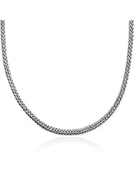 Sterling Silver Fox Tail Chain Charm Necklace with Lobster Clasp, 17.6"=44.7cm