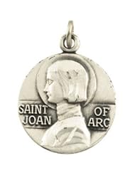 CleverEve Designer Series 18mm Sterling Silver Saint Joan of Arc Medal Pendant Necklace 18"