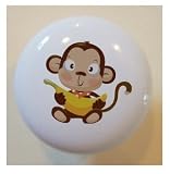 Bandanna Monkey & Banana Ceramic Cabinet Drawer Pull Knob