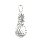 Crystal Pineapple Pendant in 14K White Gold - Medium