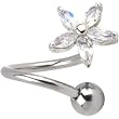 Aurora LILY FLOWER Twister Belly Ring