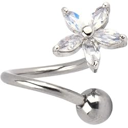 Aurora Lily Flower Twister Belly Ring