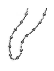 MMA Silver - 18 inch Black Rhodium Plated Cable and Bead Chain
