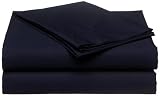 Tommy Hilfiger 200-Thread-Count Solid California King Sheet Set, Core Navy
