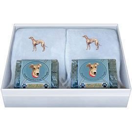 Double Gift Box with Greyhound Fawn Soap and Towel