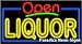 Open Liquor Neon Sign