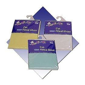 2 x WHITE Cot Fitted Sheet,100 % COTTON,Size: 70 x 130