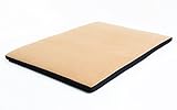 Best Waterproof FLEECE Kennel Crate Pad Washable Cover; (for crates 36 x 24) Hypoallergenic Made in USA (Tan Fleece w Black, Large)