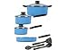 Gibson Colorsplash Merville 10-Piece Cookware Set, Blue