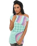 Luxirie by LRG - Luxirie by LRG The Kaleidoscope Top in Tiffany Blue,Tops (S/S) for Women