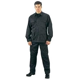 Poly Cotton Black BDU Cargo Pants