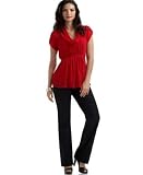 Apparel : T Tahari Short-Sleeve Cowl-Neck Silk Top & Straight-Leg Black Pants