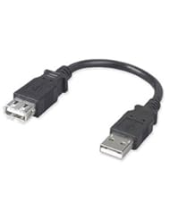 Ziotek ZT1311547HC1 Usb 2.0 Shortys Type A Male To Female Extension Cable, Black