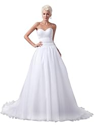 A-line Strapless Sweetheart Spring Fall Winter Satin  Beaded Sequined  Dress with a Court Train  With Pearls