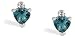 14K White Gold Heart Created Alexandrite and Diamond Earrings