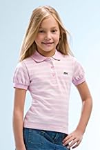 Girl's Short Sleeve Striped Pique Polo