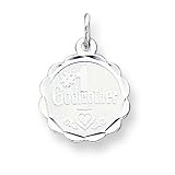 Sterling Silver #1 Godmother Disc Charm with 20 inch Sterling Silver Chain