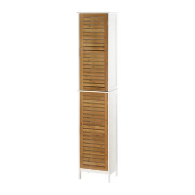 Bamboo Bathroom Cabinets on Get Kyoto Double Bamboo Door Bathroom Linen Storage Cabinet Feature