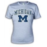 Michigan Wolverines Women's Ring Spun Short Sleeve T-Shirts - Big Arch and Logo