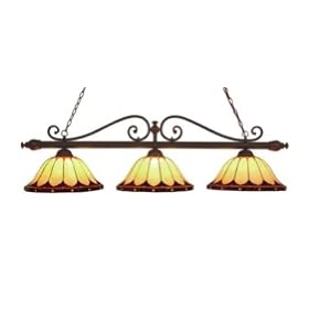 Landmark Lighting - 176-BC: Ruhlmann 3-Light Billiard Island in Burnished Copper by Landmark