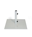 IMAGE OF Oxford Garden 70-Pound Powder Coated Steel Market Umbrella Stand, Gray