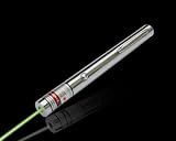 LASER Pointer ASTRONOMY POWERFUL GREEN 5mW 5 mW 532 nm - Silver / Chrome with Case & Batteries